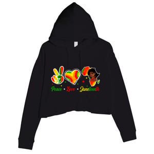 Peace Love Juneteenth 1865 Ecipation Day Black History Cute Gift Crop Fleece Hoodie