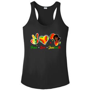 Peace Love Juneteenth 1865 Ecipation Day Black History Cute Gift Ladies PosiCharge Competitor Racerback Tank