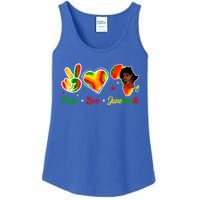 Peace Love Juneteenth 1865 Ecipation Day Black History Cute Gift Ladies Essential Tank