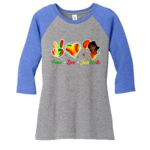 Peace Love Juneteenth 1865 Ecipation Day Black History Cute Gift Women's Tri-Blend 3/4-Sleeve Raglan Shirt