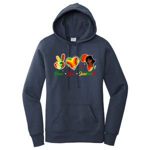 Peace Love Juneteenth 1865 Ecipation Day Black History Cute Gift Women's Pullover Hoodie