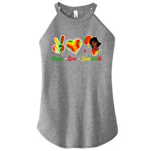 Peace Love Juneteenth 1865 Ecipation Day Black History Cute Gift Women's Perfect Tri Rocker Tank