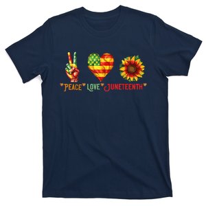 Peace Love & Junenth June 19th Freedom Day T-Shirt