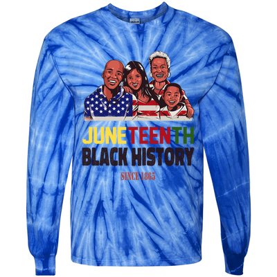 Peace Love Juneteenth Black History Family Pride Freedom Gift Tie-Dye Long Sleeve Shirt