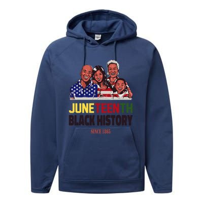 Peace Love Juneteenth Black History Family Pride Freedom Gift Performance Fleece Hoodie