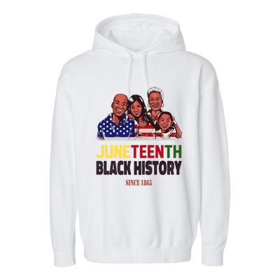 Peace Love Juneteenth Black History Family Pride Freedom Gift Garment-Dyed Fleece Hoodie