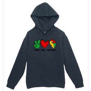 Peace Love Juneteenth Black History Month Pride Afro African Gift Urban Pullover Hoodie