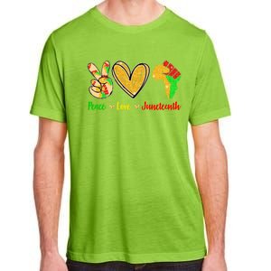 Peace Love Juneteenth Black History Month Pride Afro African Gift Adult ChromaSoft Performance T-Shirt