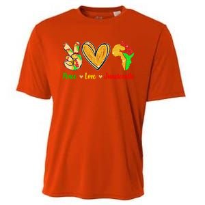 Peace Love Juneteenth Black History Month Pride Afro African Gift Cooling Performance Crew T-Shirt