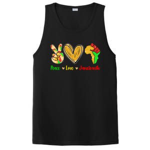 Peace Love Juneteenth Black History Month Pride Afro African Gift PosiCharge Competitor Tank