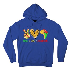 Peace Love Juneteenth Black History Month Pride Afro African Gift Hoodie