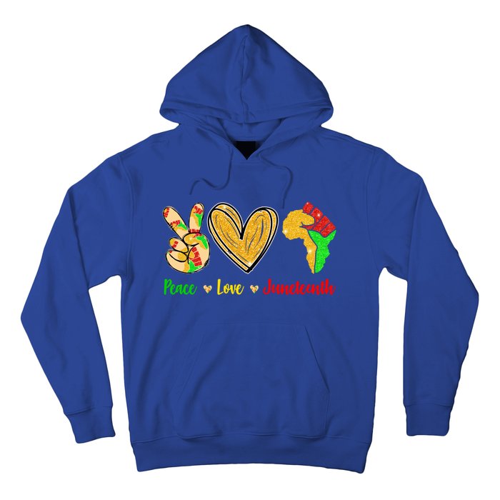 Peace Love Juneteenth Black History Month Pride Afro African Gift Hoodie