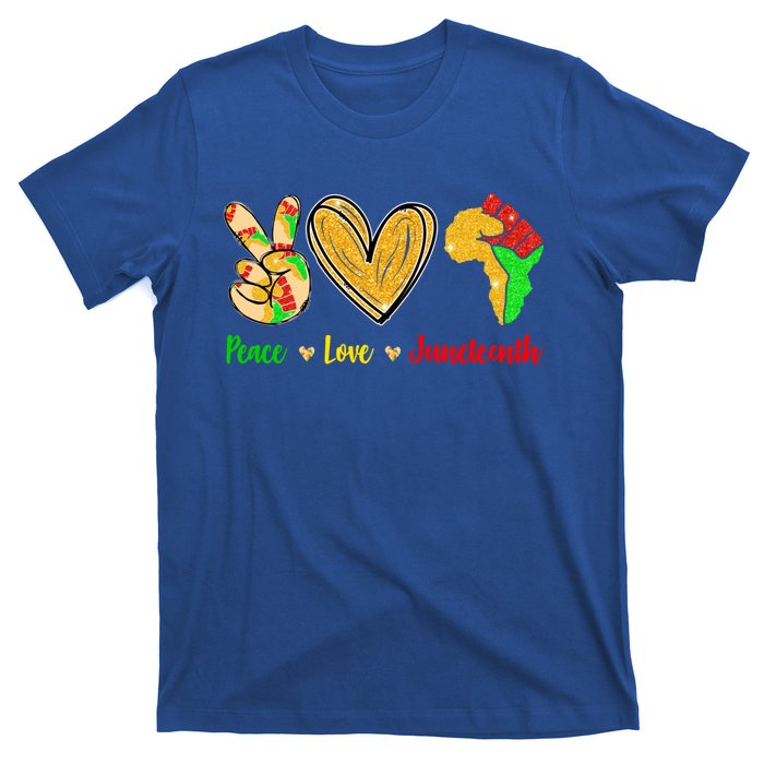 Peace Love Juneteenth Black History Month Pride Afro African Gift T-Shirt