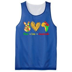 Peace Love Juneteenth Black History Month Pride Afro African Gift Mesh Reversible Basketball Jersey Tank