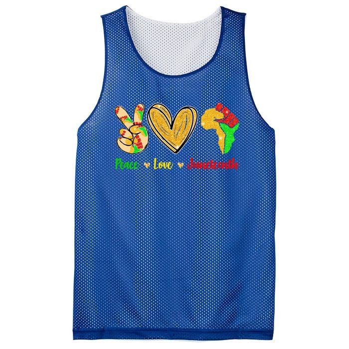 Peace Love Juneteenth Black History Month Pride Afro African Gift Mesh Reversible Basketball Jersey Tank