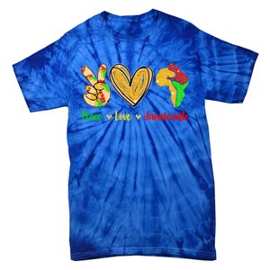 Peace Love Juneteenth Black History Month Pride Afro African Gift Tie-Dye T-Shirt