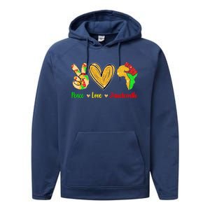 Peace Love Juneteenth Black History Month Pride Afro African Gift Performance Fleece Hoodie