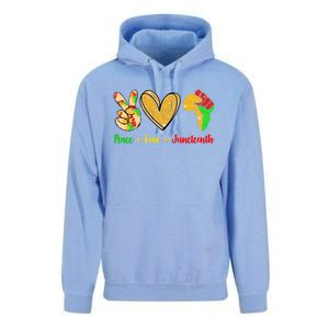 Peace Love Juneteenth Black History Month Pride Afro African Gift Unisex Surf Hoodie