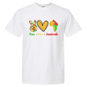 Peace Love Juneteenth Black History Month Pride Afro African Gift Garment-Dyed Heavyweight T-Shirt