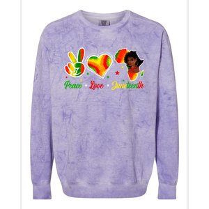 Peace Love Juneteenth 1865 Ecipation Day Black History Gift Colorblast Crewneck Sweatshirt