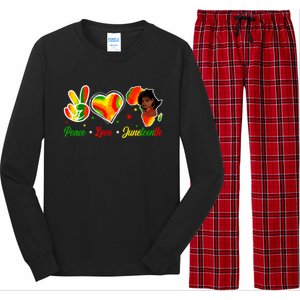 Peace Love Juneteenth 1865 Ecipation Day Black History Gift Long Sleeve Pajama Set