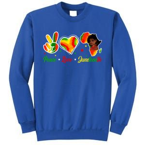 Peace Love Juneteenth 1865 Ecipation Day Black History Gift Sweatshirt