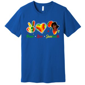 Peace Love Juneteenth 1865 Ecipation Day Black History Gift Premium T-Shirt