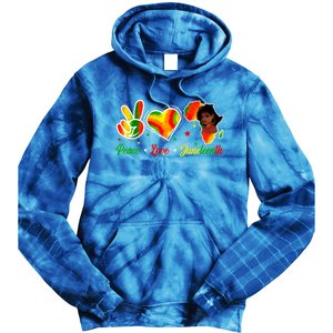 Peace Love Juneteenth 1865 Ecipation Day Black History Gift Tie Dye Hoodie