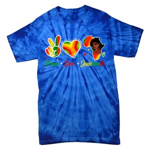 Peace Love Juneteenth 1865 Ecipation Day Black History Gift Tie-Dye T-Shirt