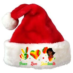 Peace Love Juneteenth 1865 Ecipation Day Black History Gift Premium Christmas Santa Hat