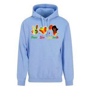 Peace Love Juneteenth 1865 Ecipation Day Black History Gift Unisex Surf Hoodie