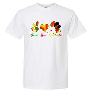 Peace Love Juneteenth 1865 Ecipation Day Black History Gift Garment-Dyed Heavyweight T-Shirt