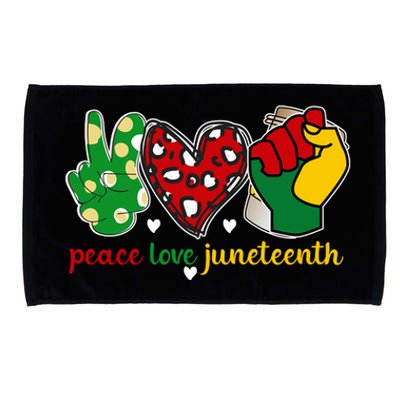 Peace Love Juneteenth Celebration Artwork Microfiber Hand Towel