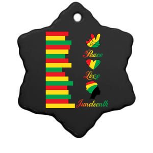 Peace Love Juneteenth Black Pride Freedom Independence Day Gift Ceramic Star Ornament