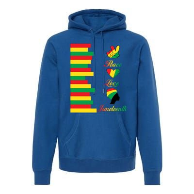 Peace Love Juneteenth Black Pride Freedom Independence Day Gift Premium Hoodie