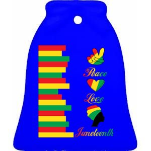 Peace Love Juneteenth Black Pride Freedom Independence Day Gift Ceramic Bell Ornament