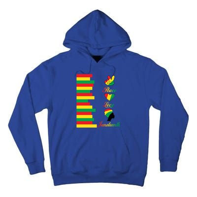 Peace Love Juneteenth Black Pride Freedom Independence Day Gift Tall Hoodie