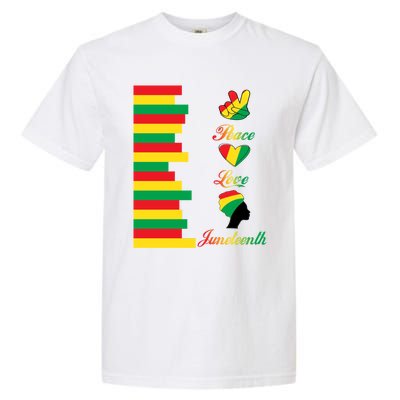 Peace Love Juneteenth Black Pride Freedom Independence Day Gift Garment-Dyed Heavyweight T-Shirt