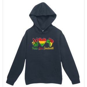 Peace Love Juneteenth Black Pride Blm Freedom Day Melanin Gift Urban Pullover Hoodie