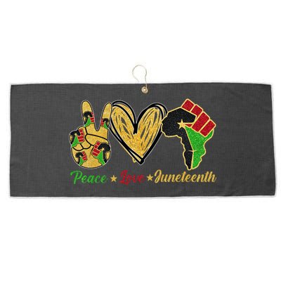 Peace Love Juneteenth African American Pride Juneteenth Funny Gift Large Microfiber Waffle Golf Towel