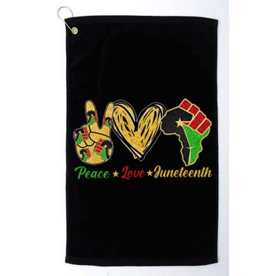 Peace Love Juneteenth African American Pride Juneteenth Funny Gift Platinum Collection Golf Towel