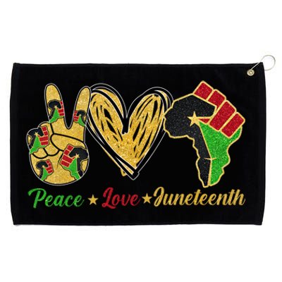 Peace Love Juneteenth African American Pride Juneteenth Funny Gift Grommeted Golf Towel