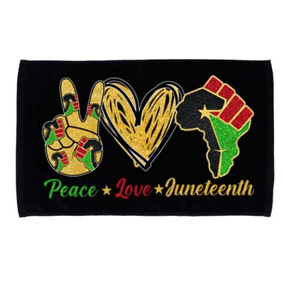 Peace Love Juneteenth African American Pride Juneteenth Funny Gift Microfiber Hand Towel