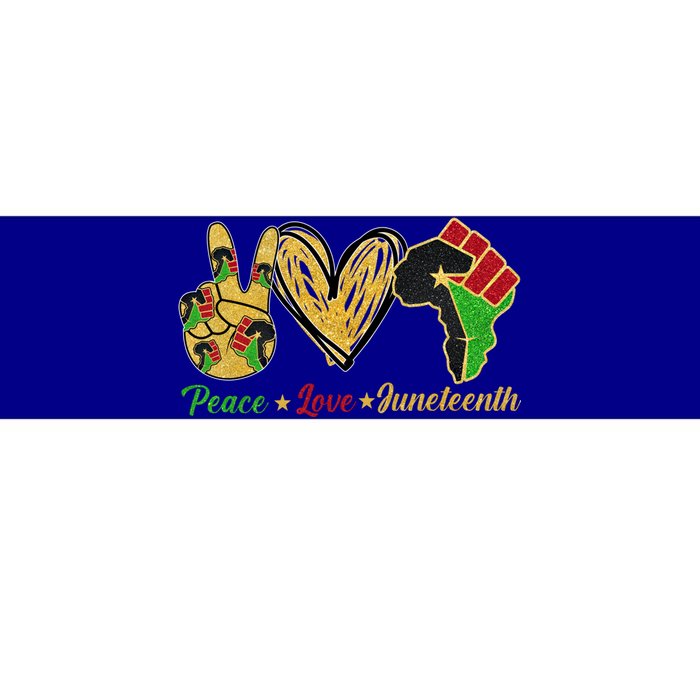 Peace Love Juneteenth African American Pride Juneteenth Funny Gift Bumper Sticker