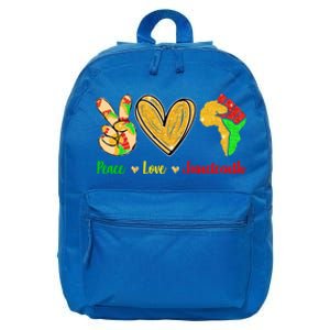 Peace Love Juneteenth Black History Month Pride Afro African Great Gift 16 in Basic Backpack