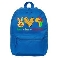 Peace Love Juneteenth Black History Month Pride Afro African Great Gift 16 in Basic Backpack