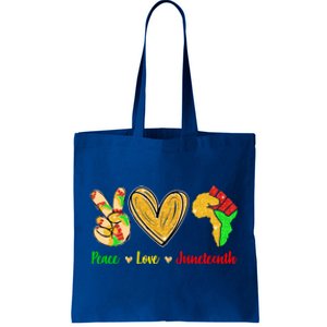 Peace Love Juneteenth Black History Month Pride Afro African Great Gift Tote Bag