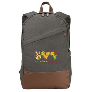 Peace Love Juneteenth Black History Month Pride Afro African Great Gift Cotton Canvas Backpack