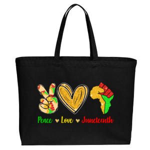 Peace Love Juneteenth Black History Month Pride Afro African Great Gift Cotton Canvas Jumbo Tote