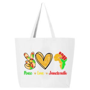 Peace Love Juneteenth Black History Month Pride Afro African Great Gift 25L Jumbo Tote